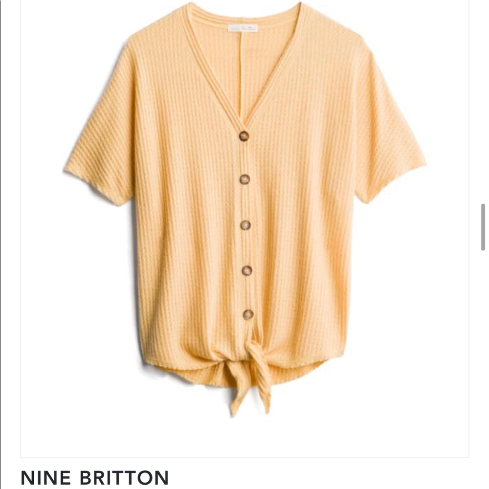 Nine Britton Button Down Waffle Top